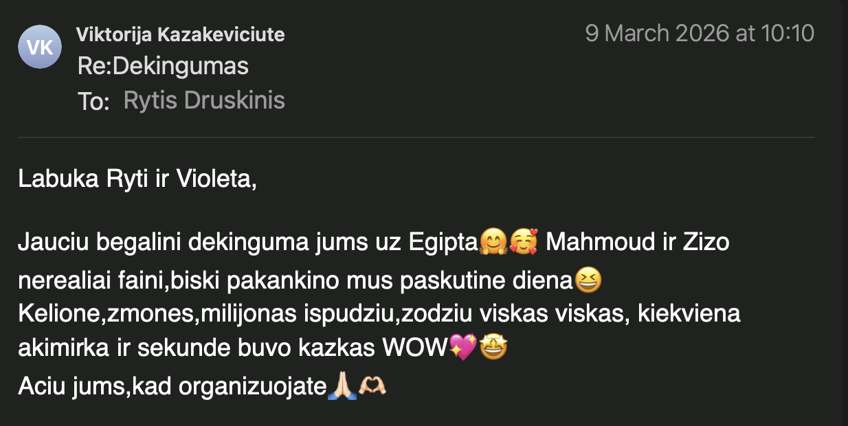 Tikras dalyvio atsiliepimas