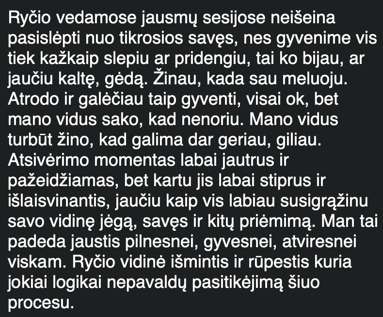 Atsiliepimas Ryčiui