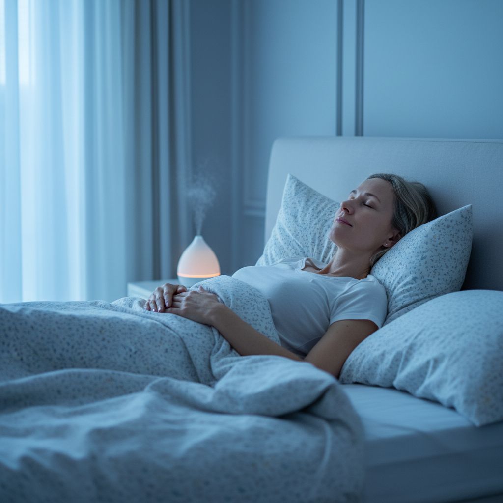 Vakaro ritualas - moteris geria ramunėlių arbatą prieš miegą