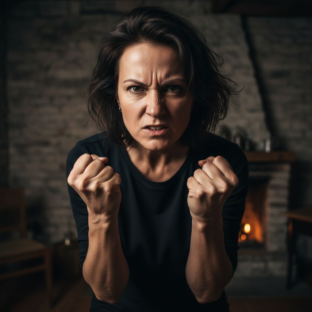 Pyktis kaip emocija - moteris jaučia intensyvų pyktį ir frustraciją