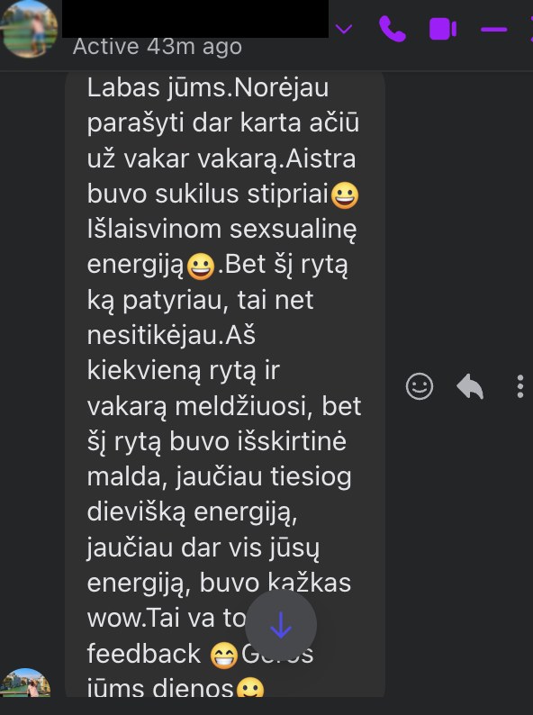 Giedriaus žinutė po Jausmų Sesijos